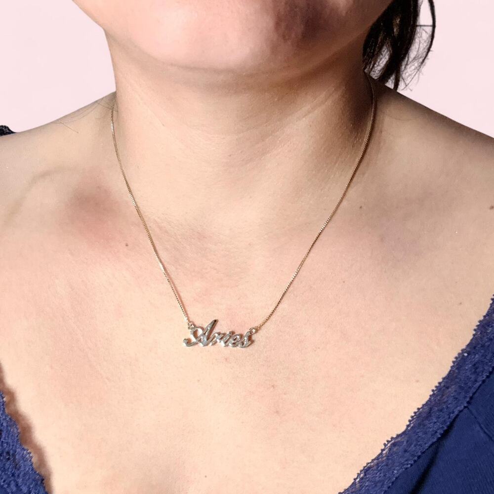 Aries necklace 18k gold filled astrology zodiac witchy whimigoth